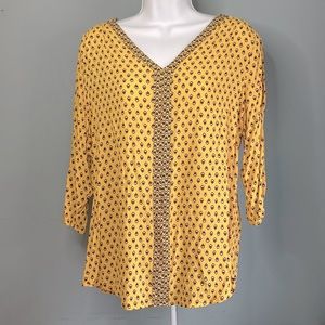 Croft & Barrow 3/4 Sleeve Printed Top tunic petite large